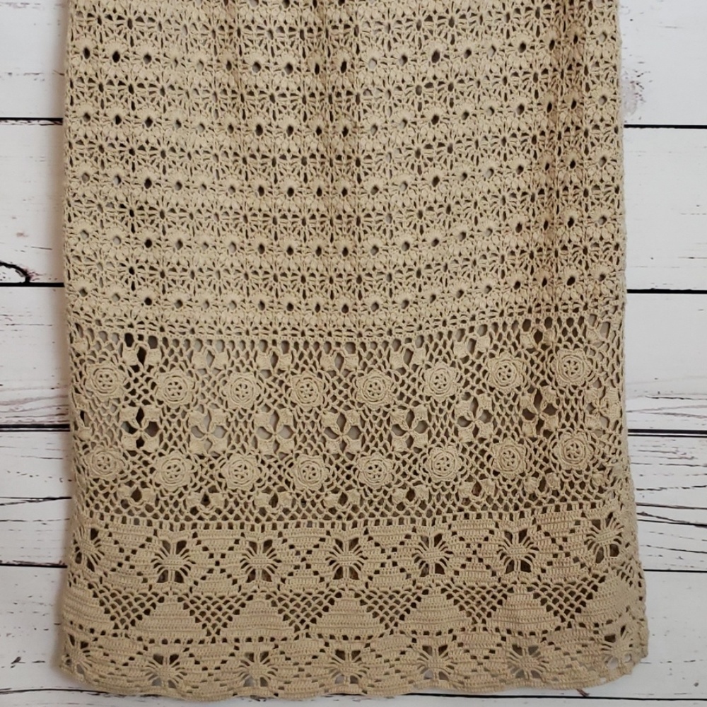 Harold's Tan Crochet Midi Skirt Size Medium - Picture 6 of 8